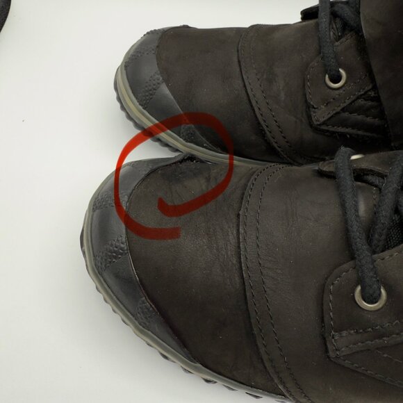 Sorel Slim Boot Lace Up Black Ankle Boots Heel Women Size 11 Winter Warm READ - Picture 5 of 14